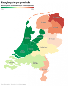 Groningers bijna kwart van inkomen kwijt aan energie, laagste energiequote in Flevoland