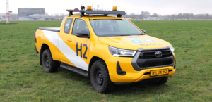 Waterstof pick-up draait mee in grondoperatie op Rotterdam The Hague Airport
