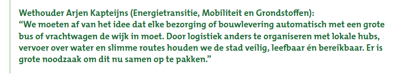 stadslogistiek wethouder